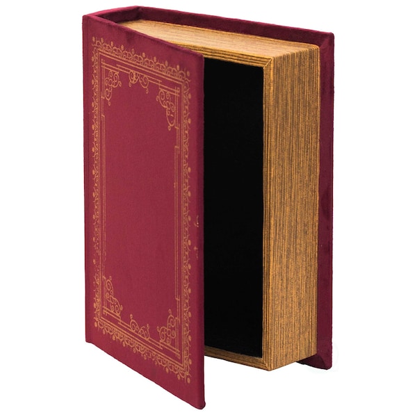 Vintiquewise Decorative Vintage Book Shaped Trinket Storage Box - Red QI003691.P - main